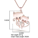 Bonsny Cat Necklace Long Pendant  Brand Crystal Chain New 2015 Zinc Alloy Girl Women Fashion Jewelry Statement Accessories