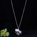 Bonsny Cat Necklace Long Pendant  Brand Crystal Chain New 2015 Zinc Alloy Girl Women Fashion Jewelry Statement Accessories