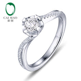 CaiMao 0.3ct Brilliant Cut Natural Round F VS Diamond 14ct White Gold Engagement Ring