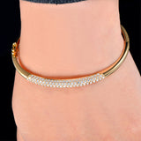 Caimao Natural 1.80ctw Diamond Bangle 18k Yellow Gold Pave Set Engagement Jewelry for Women