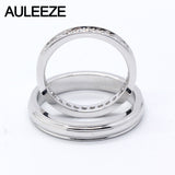 Classic Natural Real Diamond Lovers Ring Solid 18K 750 White Gold Rings For Couple Diamond Wedding Band Anniversary Gift