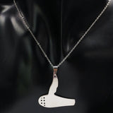 Cool Stainless Steel Razor Blades Pendant Necklaces Men Jewelry Steel Male Shaver Shape Necklaces & Pendants Free Chain N3210