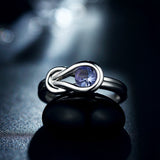 Curve Genuine Natural 2.9ct Blue Tanzanite 925 Sterling Silver Adjustable Ring