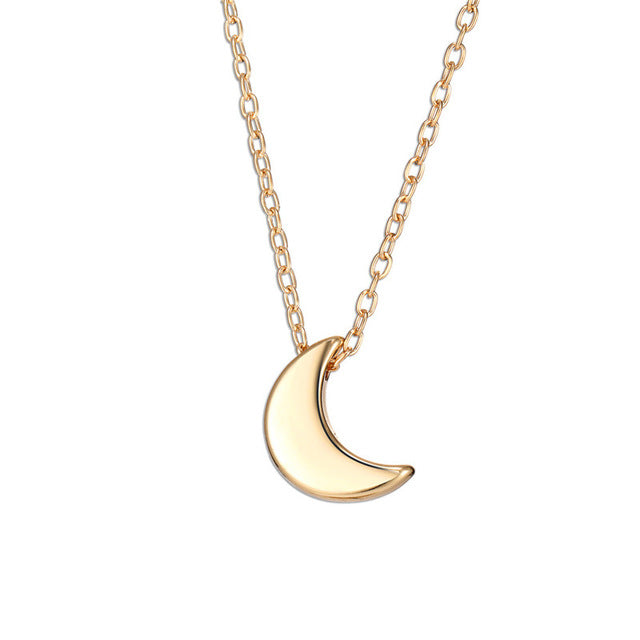 Cute Small Moon Pendant Necklace for Women Gold Color Chain Choker Necklace Bohemian Collar Jewelry Christmas Gift bijoux femme