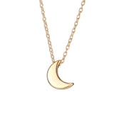 Cute Small Moon Pendant Necklace for Women Gold Color Chain Choker Necklace Bohemian Collar Jewelry Christmas Gift bijoux femme