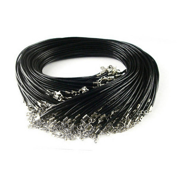 DIY Black Leather Chain Necklace Women Handmade Leather Cord Rope Necklace For Jewelry Making Accessories