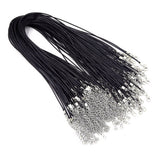 DIY Black Leather Chain Necklace Women Handmade Leather Cord Rope Necklace For Jewelry Making Accessories