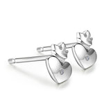 DOUBLE-R 0.01ct Heart Diamond Earrings Female 925 Sterling Silver Stud Earrings Romantic Gift Heart Jewelry Women CASE04657SA-1