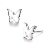 DOUBLE-R 0.01ct Natural Diamond Stud Earrings For Women Butterfly 925 Sterling Silver Earrings Brand Diamond Jewelry Female Gift
