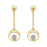 DOUBLE-R 0.02ct Natural White Diamond Earrings Women Round Solid 925 Silver Long Drop Earrings Classic Wedding Fine Jewelry Gift