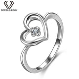 DOUBLE-R 100% Genuine Diamond 925 Sterling Silver Ring