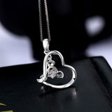 DOUBLE-R 925 Silver Pendant Heart Shaped Women Diamond Pendant with Charms 925 Silver Romantic Style Fine Jewelry CAP02776A