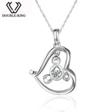 DOUBLE-R 925 Silver Pendant Heart Shaped Women Diamond Pendant with Charms 925 Silver Romantic Style Fine Jewelry CAP02776A