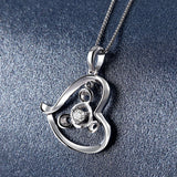 DOUBLE-R 925 Silver Pendant Heart Shaped Women Diamond Pendant with Charms 925 Silver Romantic Style Fine Jewelry CAP02776A