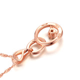 DOUBLE-R 925 Sterling Silver Necklaces Pendants Women 0.03ct Diamond Solid Gourd Shape Birthday Gift 18K Rose Gold Fine Jewelry