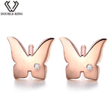 DOUBLE-R Butterfly Earrings Women Diamond 0.01ct SI1 925 Sterling Silver Rose Gold Earrings Romantic Fine Jewelry CASE04665SA-3