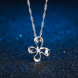 DOUBLE-R Flower Pendants Women 0.03ct Diamond 925 Silver Plant Pendants Romantic Gift Diamond Jewelry Customized CAP03763SA-1