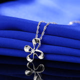 DOUBLE-R Flower Pendants Women 0.03ct Diamond 925 Silver Plant Pendants Romantic Gift Diamond Jewelry Customized CAP03763SA-1