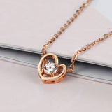 DOUBLE-R Genuine 18 K Gold Pendants Women 0.10ct Real Diamond Necklaces Ladies Engagement Fine Heart Jewelry CASN01023KA-3