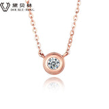 DOUBLE-R Genuine 18 K Rose Gold Engagement Necklaces Women Real Diamond Fine Jewelry Ladies Romantic Love gift CANL00274KA-3