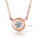 DOUBLE-R Genuine 18 K Rose Gold Engagement Necklaces Women Real Diamond Fine Jewelry Ladies Romantic Love gift CANL00274KA-3