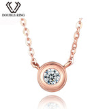 DOUBLE-R Genuine 18 K Rose Gold Engagement Necklaces Women Real Diamond Fine Jewelry Ladies Romantic Love gift CANL00274KA-3