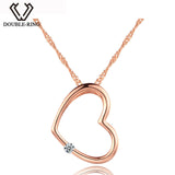 DOUBLE-R Heart Necklaces Pendants Female 0.03ct Diamond Solid 925 Sterling Silver Birthday Gift Jewelry Gift Box CAP03740SA-3