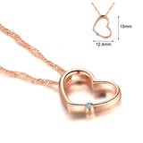 DOUBLE-R Heart Necklaces Pendants Female 0.03ct Diamond Solid 925 Sterling Silver Birthday Gift Jewelry Gift Box CAP03740SA-3