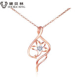 DOUBLE-R Hot Sale Diamond Pendants 18K Rose Gold Free Shipping Newest Fine Jewelry Pendant With Silver Necklace CAP01833A-3