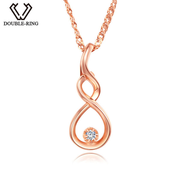 DOUBLE-R Jewelry Pendants Girls 0.03ct Diamond Sterling Silver Chain Necklace Pendants Diamond-Jewelry Customized CAP03755SA-3