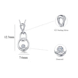 DOUBLE-R Long Pendant Necklace Women 0.03ct Diamond Solid 925 Sterling Silver Gourd Shape Pendants Birthday Gift Diamond-Jewelry