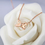 DOUBLE-R New Arrival Rose 18 k Gold Elegant Butterfly Necklaces Real Natural Diamond Pendants Gold Jewelry Gift CANL00287KA-3