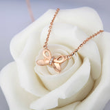 DOUBLE-R New Arrival Rose 18 k Gold Elegant Butterfly Necklaces Real Natural Diamond Pendants Gold Jewelry Gift CANL00287KA-3