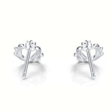 DOUBLE-R Real 0.03ct Diamond Wedding Earrings Women 925 Sterling Silver Stud Earrings Romantic Wedding Gift Diamond-Jewelry