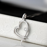 DOUBLE-RING New Women Heart Pendant 18k White Gold Diamond Pendant Fine Jewelry for Ladies Gifts CAP01826A-1