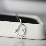 DOUBLE-RING New Women Heart Pendant 18k White Gold Diamond Pendant Fine Jewelry for Ladies Gifts CAP01826A-1