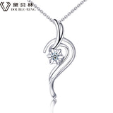 DOUBLE-RING Unique 18K Gold Natural Diamond Drop Pendants 0.035ct Diamond New Fine Jewelry Pendants Chain for Women CAP02794A