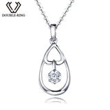 DOUYBLE-RING Hot Design Jewelry Water Drop Shape Diamond Pendant for Women 18K white Gold Fine Jewelry CAP01808A