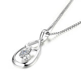 DOUYBLE-RING Hot Design Jewelry Water Drop Shape Diamond Pendant for Women 18K white Gold Fine Jewelry CAP01808A