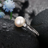 Dainashi Wholesale Black Pearl Rings Elegant 925 silver ring for women fashion jewelry 8-9 mm black pearl adjusted ring