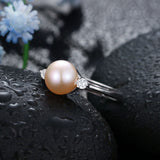 Dainashi Wholesale Black Pearl Rings Elegant 925 silver ring for women fashion jewelry 8-9 mm black pearl adjusted ring