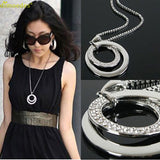 Diomedes Newest Necklace Women Long Chain Women Crystal Rhinestone Silver Plated Pendant Necklace Gift Accessories Sexy Chain