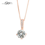 Double Fair OL Style Cubic Zirconia Chain Necklaces & Pendants Rose Gold Color Fashion Crystal Wedding Jewelry For Women DFN426