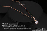 Double Fair OL Style Cubic Zirconia Chain Necklaces & Pendants Rose Gold Color Fashion Crystal Wedding Jewelry For Women DFN426