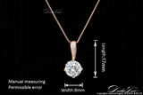 Double Fair OL Style Cubic Zirconia Chain Necklaces & Pendants Rose Gold Color Fashion Crystal Wedding Jewelry For Women DFN426