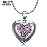 DreamCarnival 1989 Pink Crystals Heart Pendant Necklace for Women Flash Deal Sales Party Jewelry parure bijoux femme Snake Chain