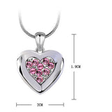 DreamCarnival 1989 Pink Crystals Heart Pendant Necklace for Women Flash Deal Sales Party Jewelry parure bijoux femme Snake Chain