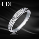 EDI 0.21cttw Natural Diamond Wedding Band For Women 9K Solid White Gold Wedding Engagement Ring Diamond Jewelry