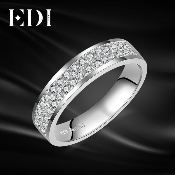 EDI Classic 0.32cttw Round Cut H/SI Natural Diamond Ring 14k 585 White Gold Band For Man Women Unisex Fine Jewelry