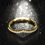 EDI Classic 18K Yellow Gold Genuine Natural Real Diamond H/SI Ring For Women Wedding Engagement Bands Fine Jewelry Gifts